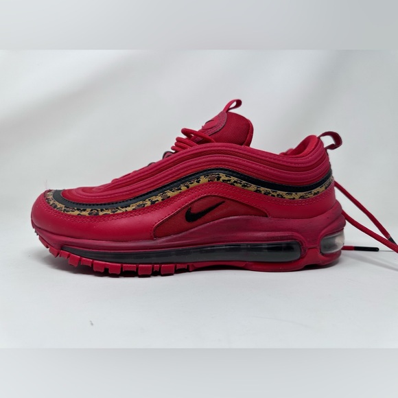 Nike Air Max 97 Red Leopard Womens Size 7.5 Athletic Shoes Sneakers - Picture 11 of 13